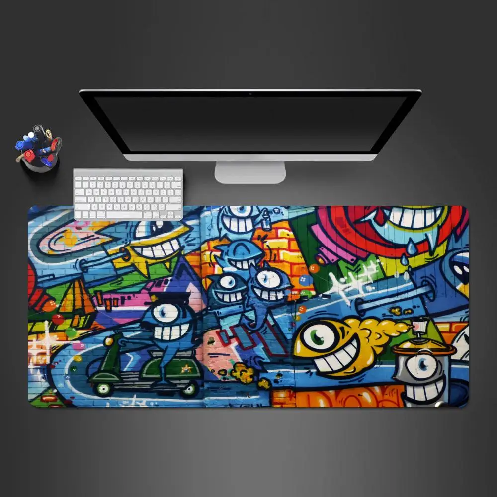 

Graffiti art bright MousePad Gaming accessories Offices Keyboard Non-Slip Mats for Csgo Mouse Pad 900x400 PC Accessories