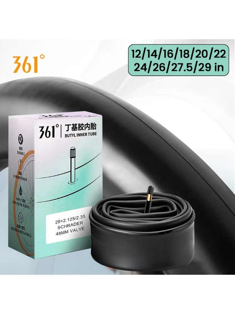 AliExpress 361° 361 Degrees Bike Inner Tube 33/48MM Schrader Valve Bicycle Tube MTB Bike Cycling Tire Tubes 12/14/16/18/20/22/24/26/27.5/29 Inch