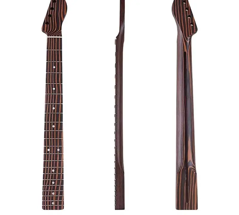 

Unfinished zebra wood neck for electric guitar, 6 strings, 21 frets, matte finish, DIY instrument modification accessory