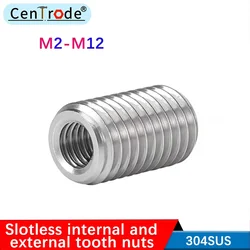 304 stainless steel slotless internal and external tooth nut M2M3M4M5M6M8M10M12 thread conversion screw