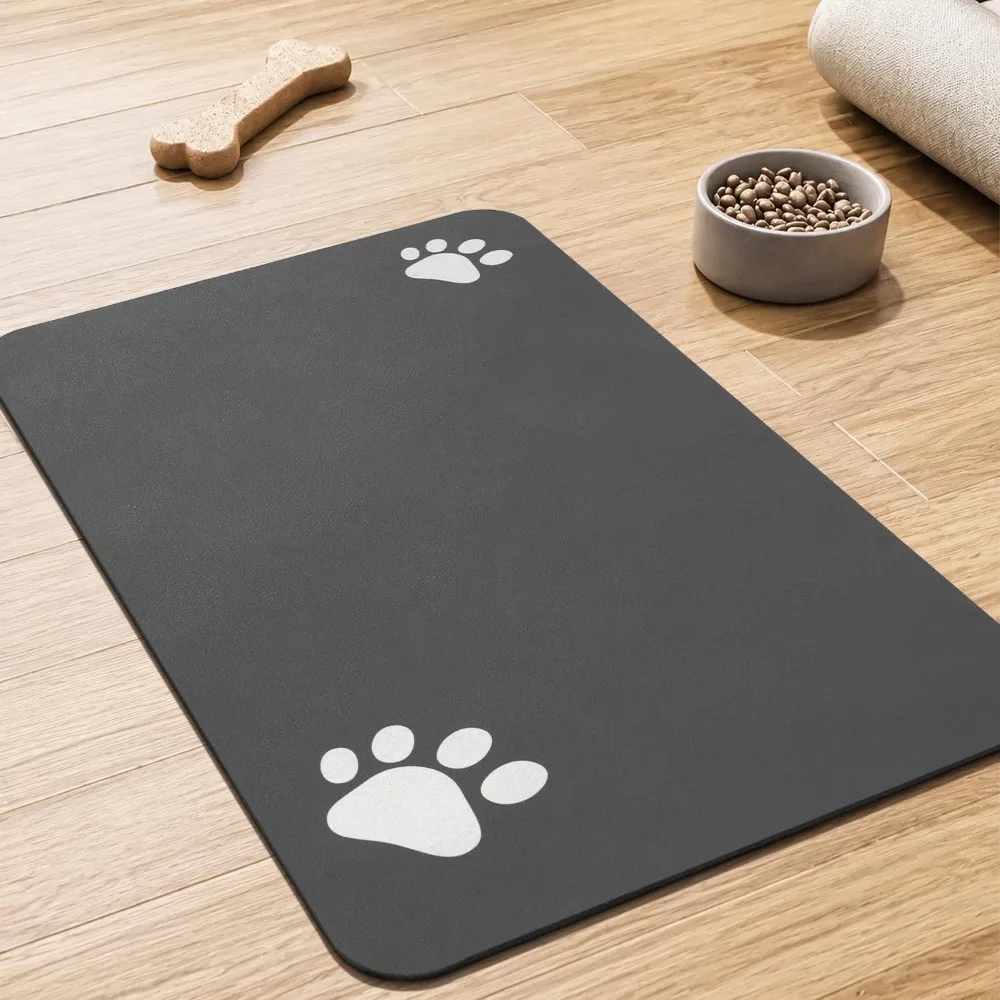 Pet Feeding Mat - Absorbent Mat for Dog Food and Water Bowls, Easy to Clean and Quick Dry, Puppy Accessories
