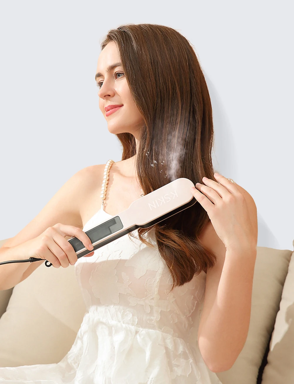 

Портативный уход за волосами 2 в 1, выпрямитель для бигуди, щетка PTC 30s, быстрый нагрев, защита от ожогов, горячая паровая расческа, ионные инструменты для укладки на пару