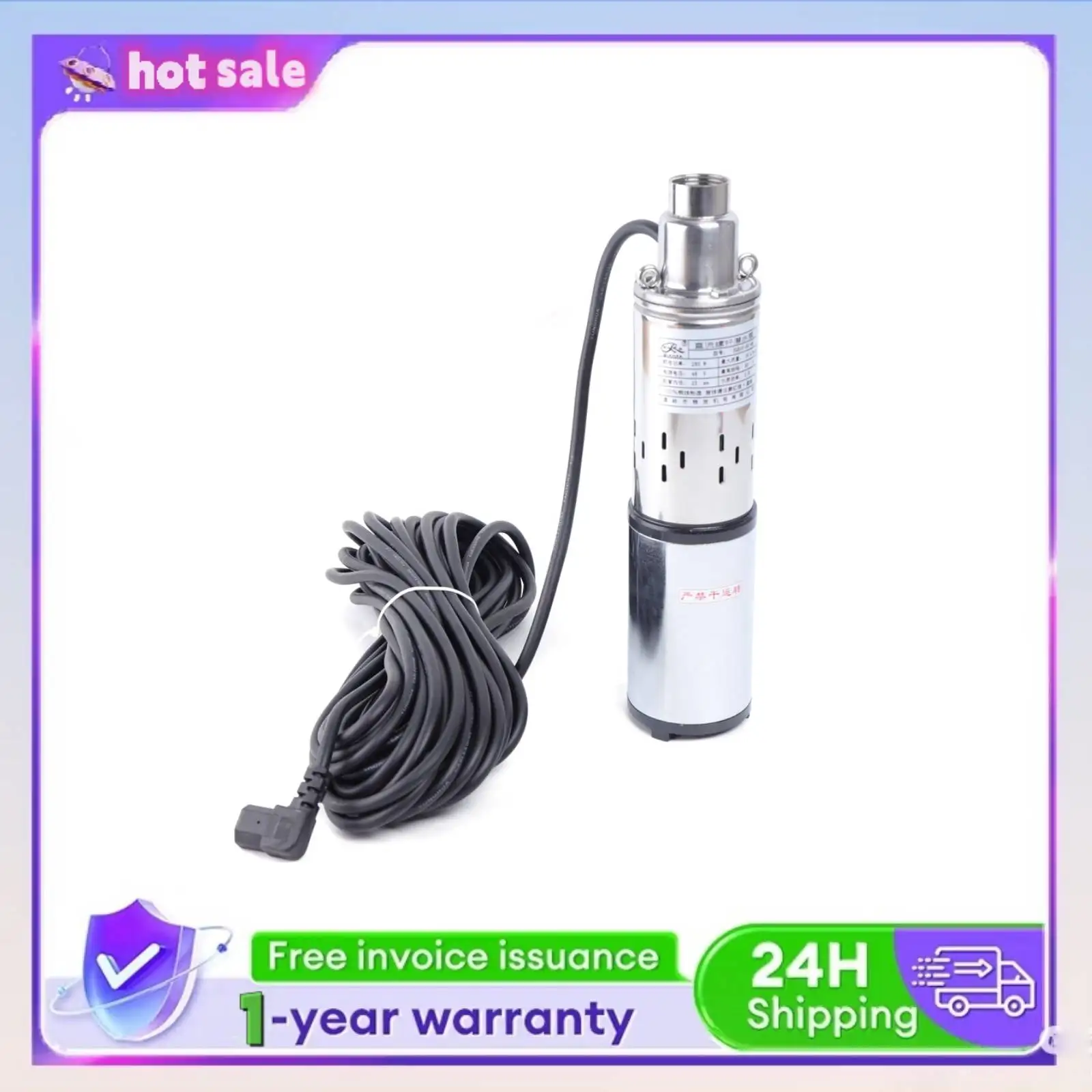 

280W Deep Well Water Pump Submersible Water Pump 17M Cord Length Low Noise for Ships/Fishing Boats/Fishponds/Farmland Irrigation