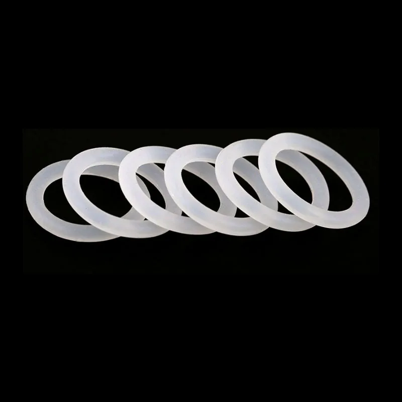 10Pcs VMQ White Silicone O Ring Gasket CS 1/1.5/2/2.4mm OD 5~66mm Food Grade Waterproof Washer Rubber Insulate Round Shape Seal