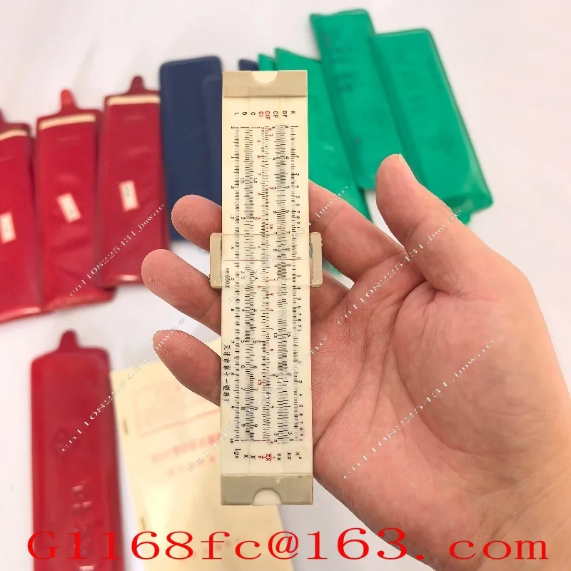 1960s Tianjin 6502 Double-sided Logarithmic Ruler Portable Calculator with Quotation Manual