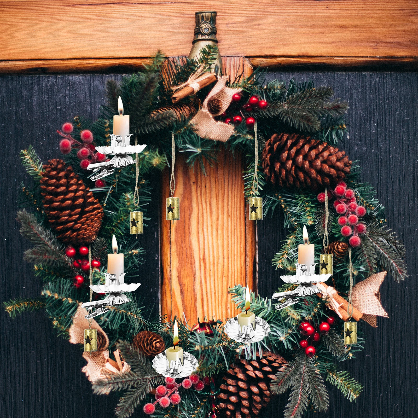 

36pcs Christmas Holder Clips Metal Iron Xmas Tea Light Holder Stable Clips For Tree Decoration Holders For