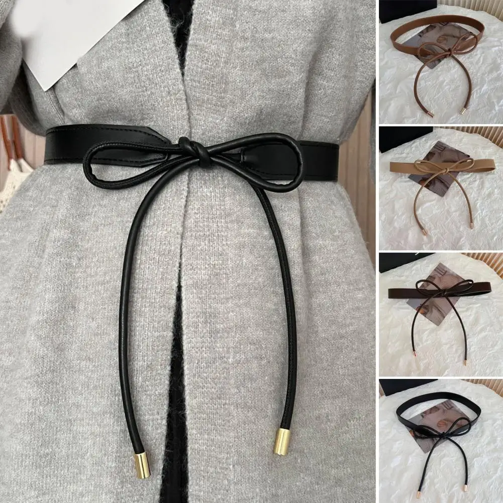 Coat Belt Wear-resistant Women Belt Stylish Lace-up Faux Leather Women's Belt for Sweater Dress Coat Adjustable for Waist