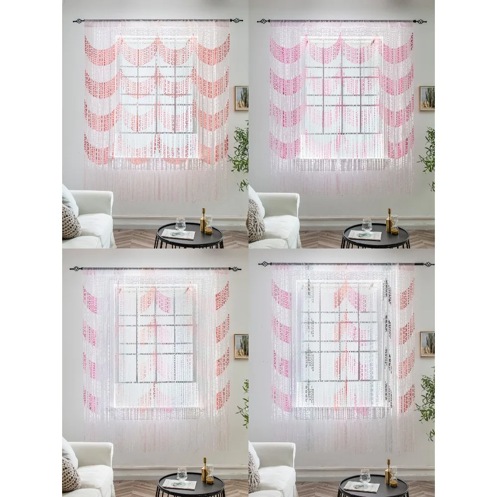 1pcs/2pcs Premium Pink Wave Curtain - Elegant Decorative Curtain for Living Room Partition/Bedroom Door/Wedding Decor