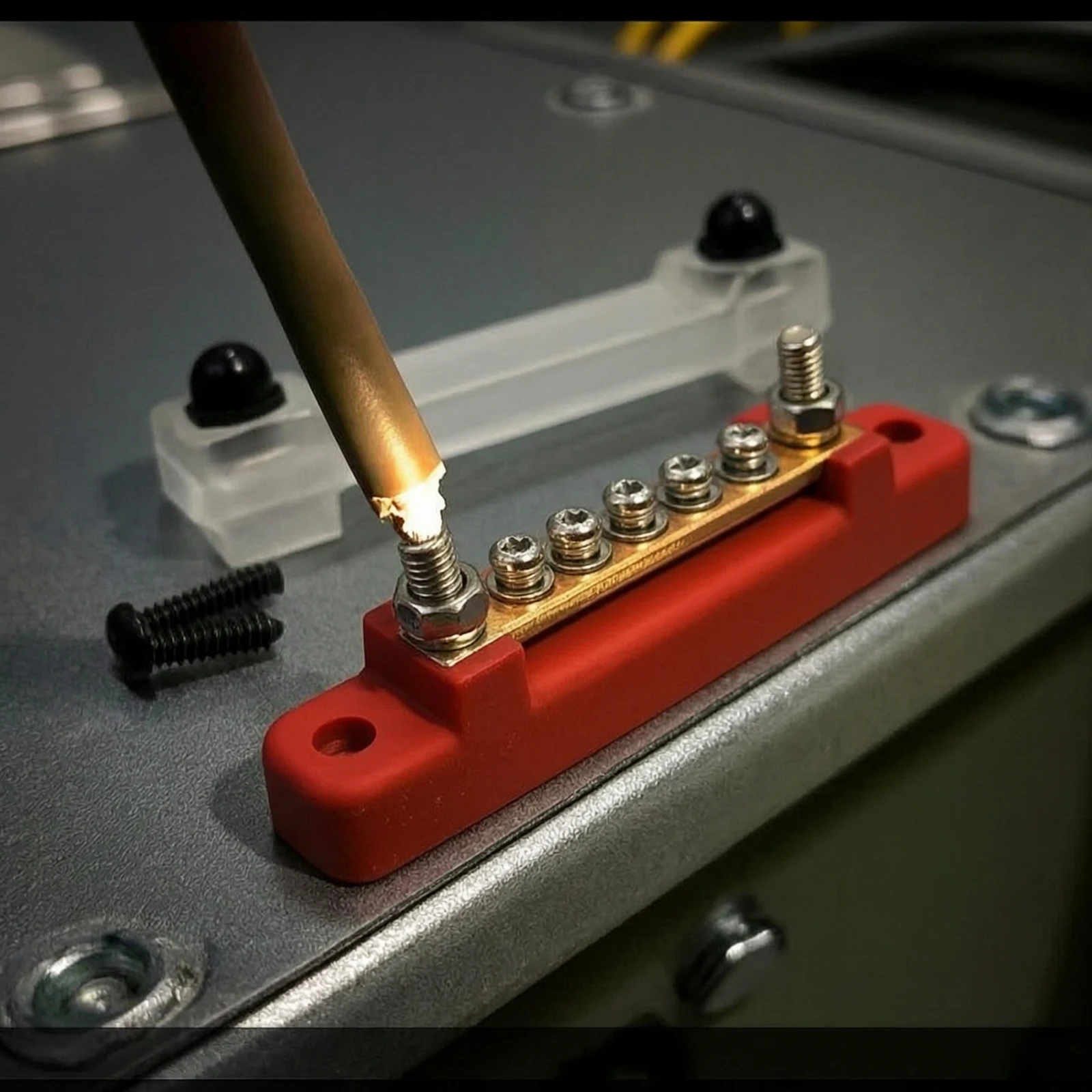 Power Distribution Block with Cover Corrosion Resistant Power Distribution Block Marine Bus Bar Long-Lasting Compact for Vehicle