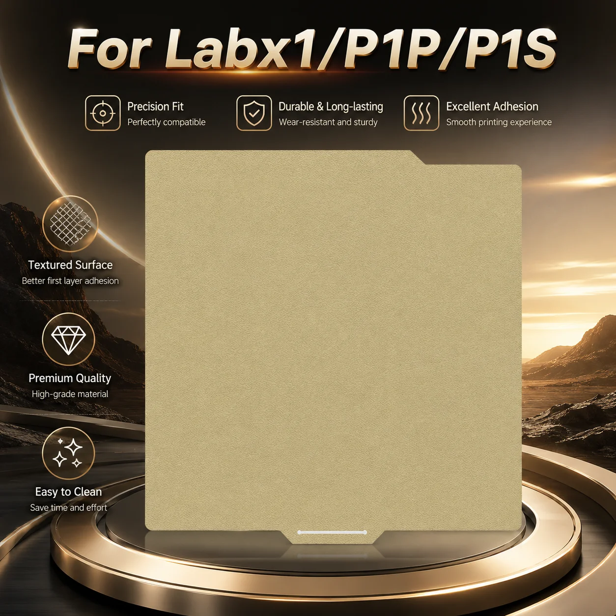 257x257mm PEI Build Plate For Bamboo Lab X1/P1P/P1S Texture Double Sided PEI Spring Steel Sheet For Bamboo 3d printer