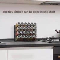 Kitchen Spice Rack 4 Tier Spice Organizer Carbon Steel Wall Shelf without Spice Jars for Cabinet Kitchen Pantry Organizer Shelf