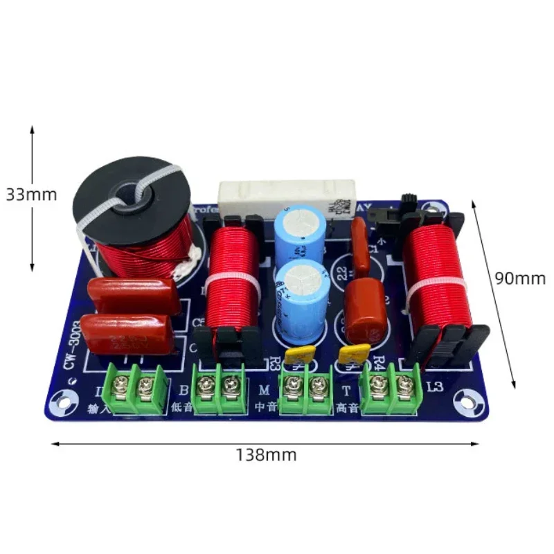 SOTAMIA 250W ลําโพงสามทางความถี่ Crossover Filter โฮมเธียเตอร์ Hifi 3 วิธีลําโพง Divider Crossover