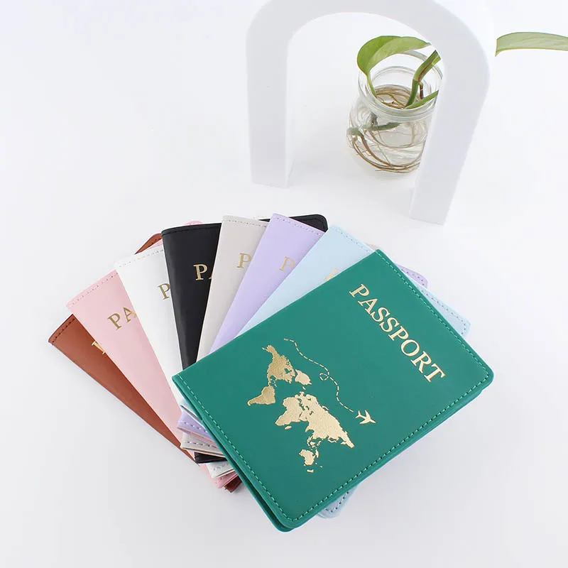 Dây Chuyền Cặp Đôi Da Hộ Chiếu Passport Cover Thời Trang Du Lịch Mới Thẻ Ngân Hàng Túi Đựng Tài Liệu Da PU Giá Đỡ Những Người Yêu Đựng Hộ Chiếu