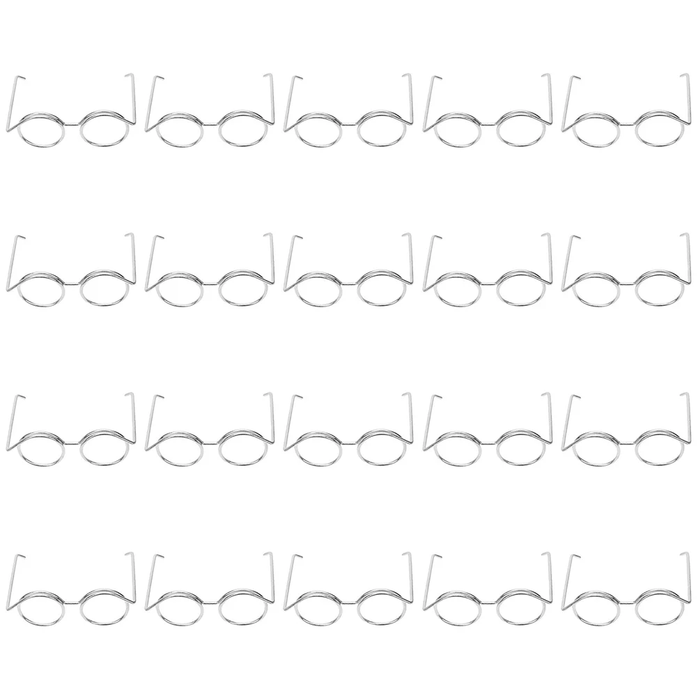 

20 Pcs Lens Mini Glasses Frame Eye Metal Dolls Eyeglasses Dress up Accessories