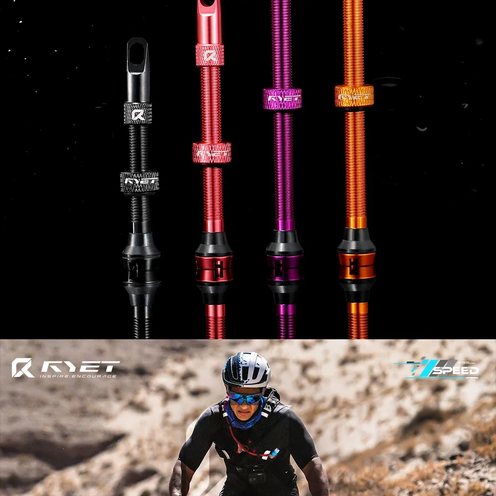 2026 RYET Presta Tubeless Ventile 44/60/70/80mm CNC Aluminium Abnehmbarer Kern Dichtmittel-Kompatibel für Rennrad/MTB/Gravel – Detail 2