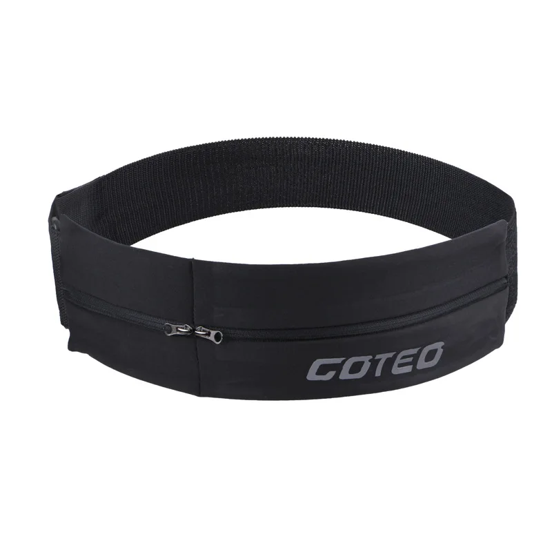 Sports Elastic Waist Bag with Double Zipper Pockets, Unisex Waterproof Running Yoga Waist Belt Bag, Mobile Phone Outdoor Bag