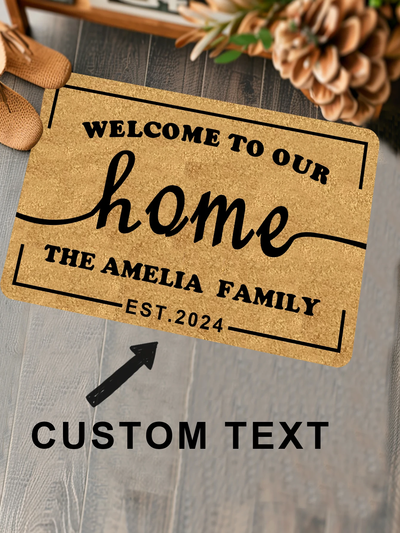 Customized Multi-Purpose Personalized Door Mats with Exclusive Family Names and Images for Kitchen  Dining Bedroom Living Room