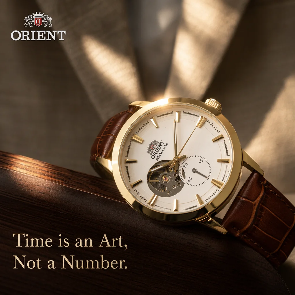 

Japan Orient Automatic Mechanical Men Watch Skeleton Dial Small Second Hand Waterproof Leather Strap Dress Wristwatch