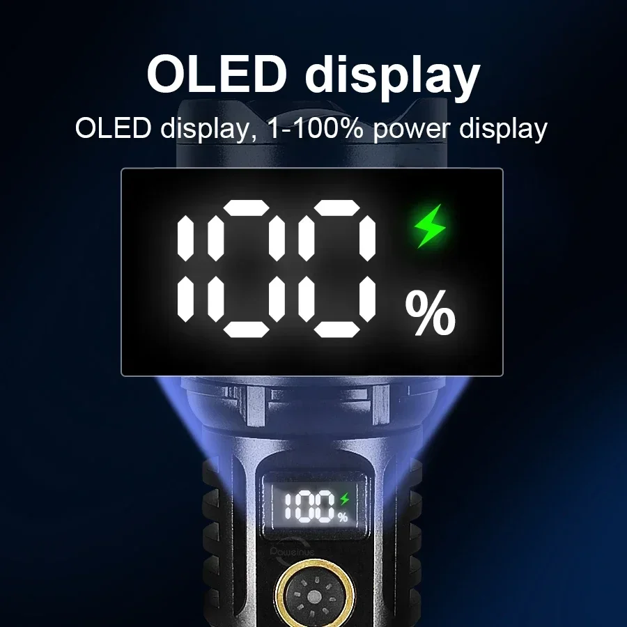 High Power Led Flashlight 3000000LM Rechargeable  Long Range Torch World's Most Powerful Lantern Ultra Powerful Flashlight