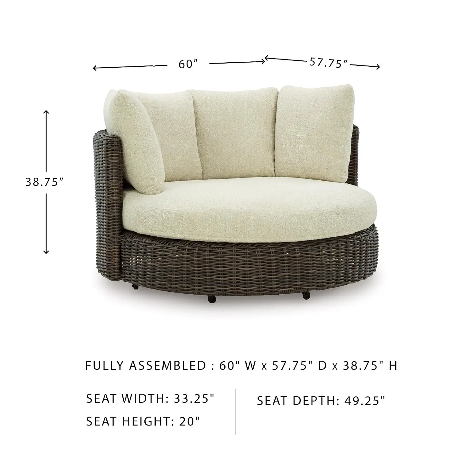 Kimora Outdoor Swivel Lounge Chair with Cushion