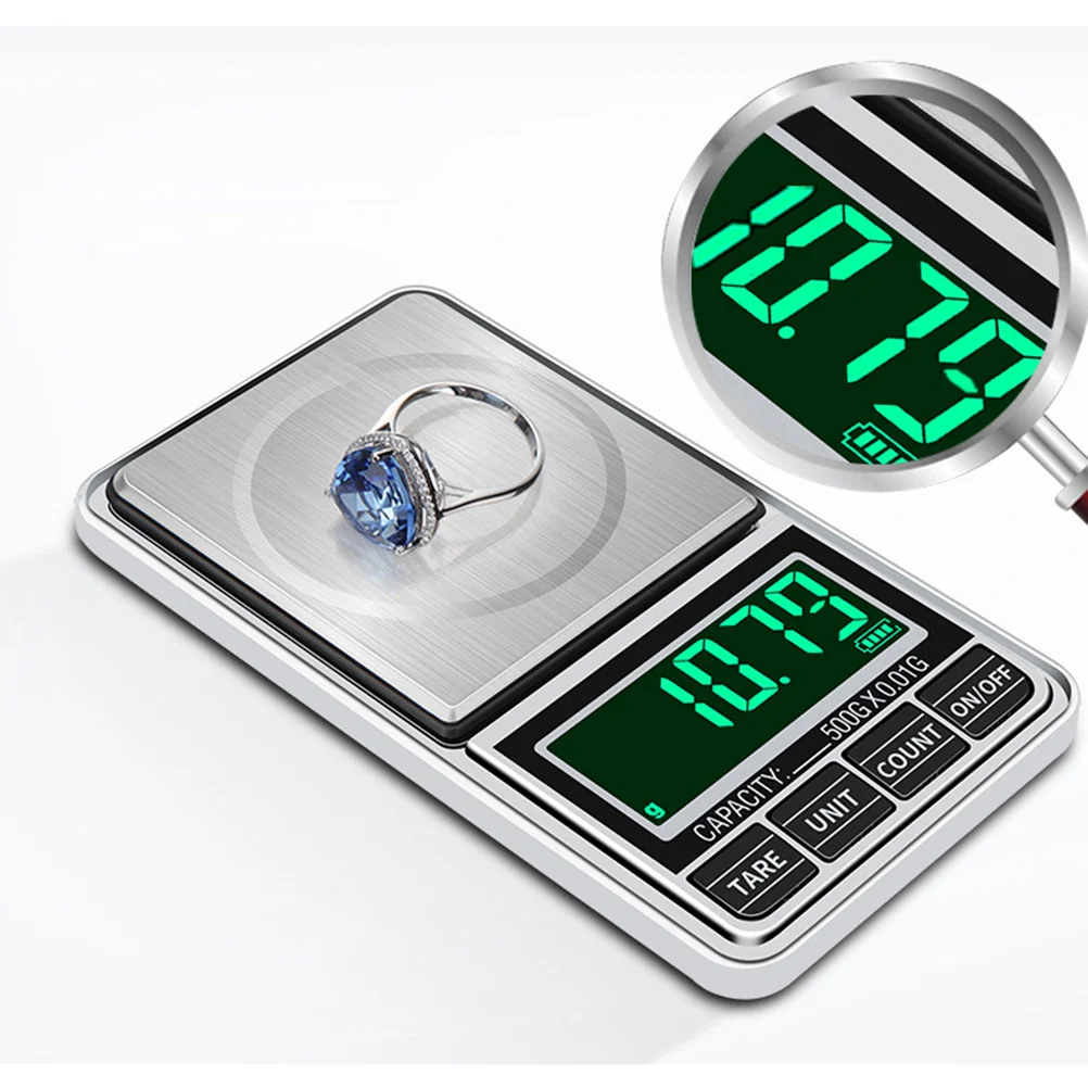 High Precision Electronic Scale Mini Digital Pocket Scales Weight Measuring Tool for Jewelry Crude Medicine Daily Use (500g/001