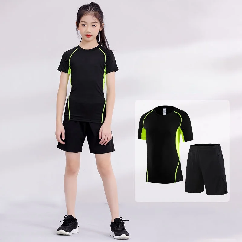 Kids Summer Quick Drying Basketball Sportswear Running  2pcs Suits Boys Girls Clothes Children Clothing Two Piece Set Women