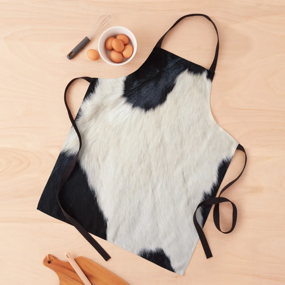 

Faux Cowhide Black and white Apron household gadgets