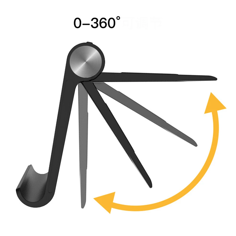 حامل سطح المكتب قابل للطي 0-360 °   قابل للتعديل اللوحي حامل جوّال بلاستيكي عدم الانزلاق بطانة حماية من السيليكون الثلاثي دعم Cd الحبوب حامل قابل للطي