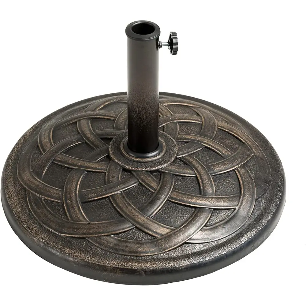 

31 Lb Heavy Duty Round Base Stand For Patio Market Outdoor Table Umbrella, Bronze