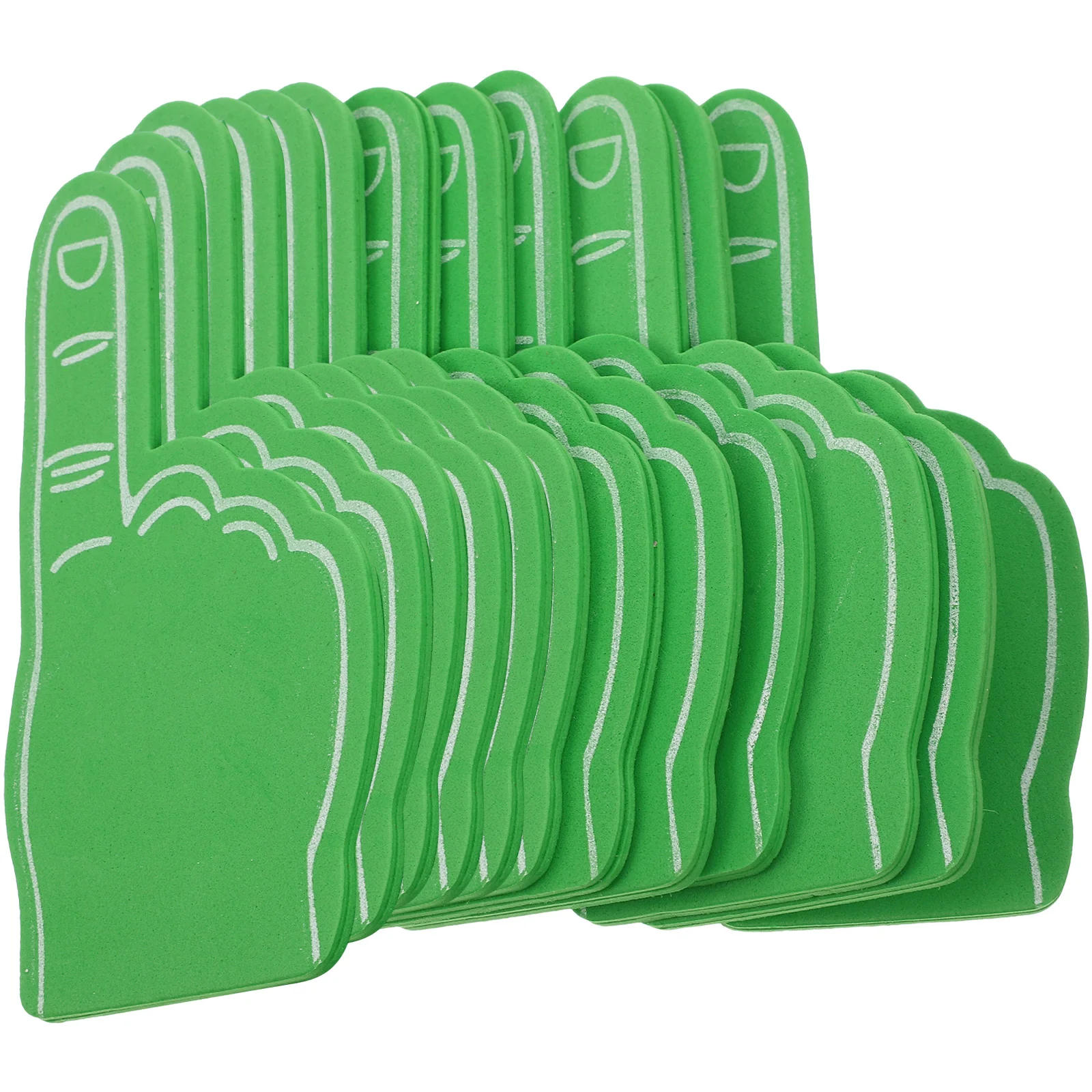 

12 Pcs Mini Foam Fingers Green Fan Sports Events Props Party Cheerleading Stuff Pom Poms Football