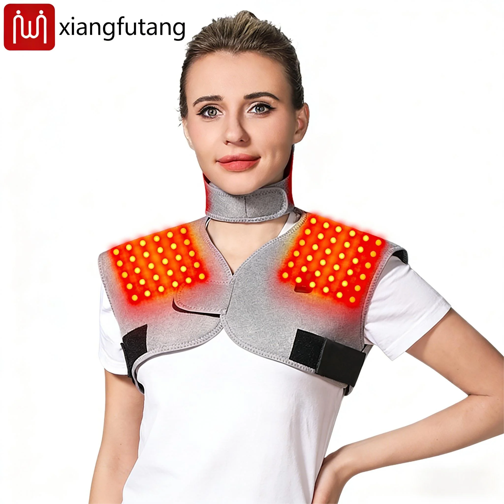 

Red Light Electric Heating Shawl/Vest Vibration Massager-Hot Compress Relieves Neck Joint Fatigue Stiffness 3-Level Timer Winter