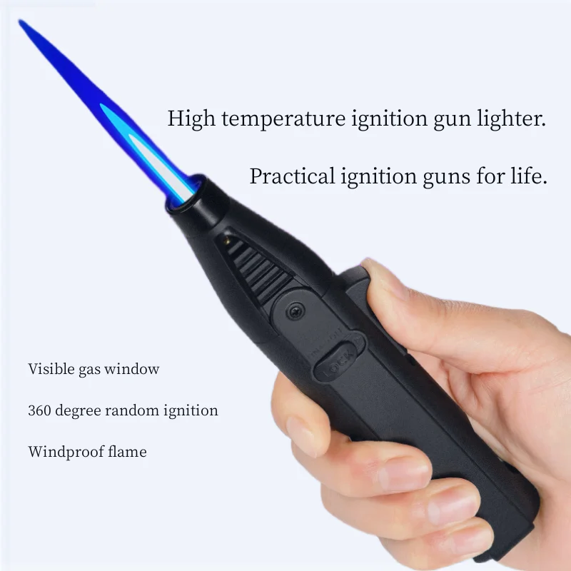 360 Degree Rotation Torch Lighter Jet Flame Butane Gas Lighters Turbo Windproof Refillable Ignition Gun Outdoor Camping BBQ Tool