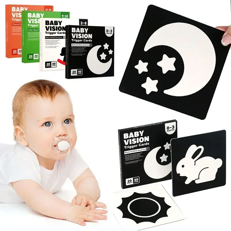 Baby Book Vision Trigger Cognize Cards Infant Kids Parent-child Early Learning Books 0-36 Monthes Montessori Educational Toys