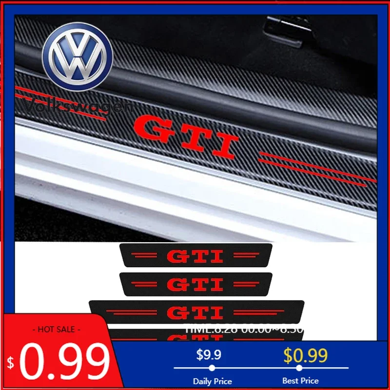 

Защитные наклейки на пороги и бампер для Volkswagen VW GTI (2026), накладки на двери багажника, защита от царапин, карбон