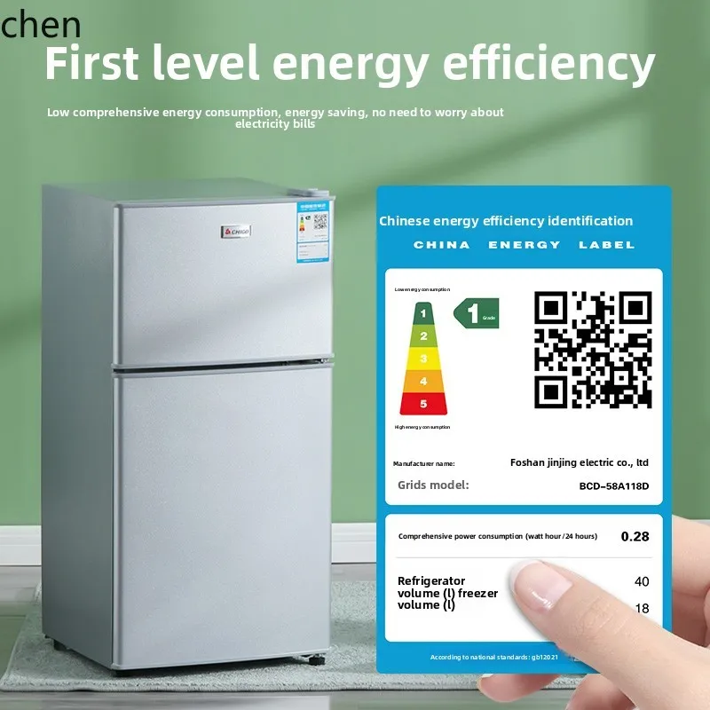 

HTT first-class energy-saving small refrigerator, mini power-saving office double-door refrigerator for small dormitory rental