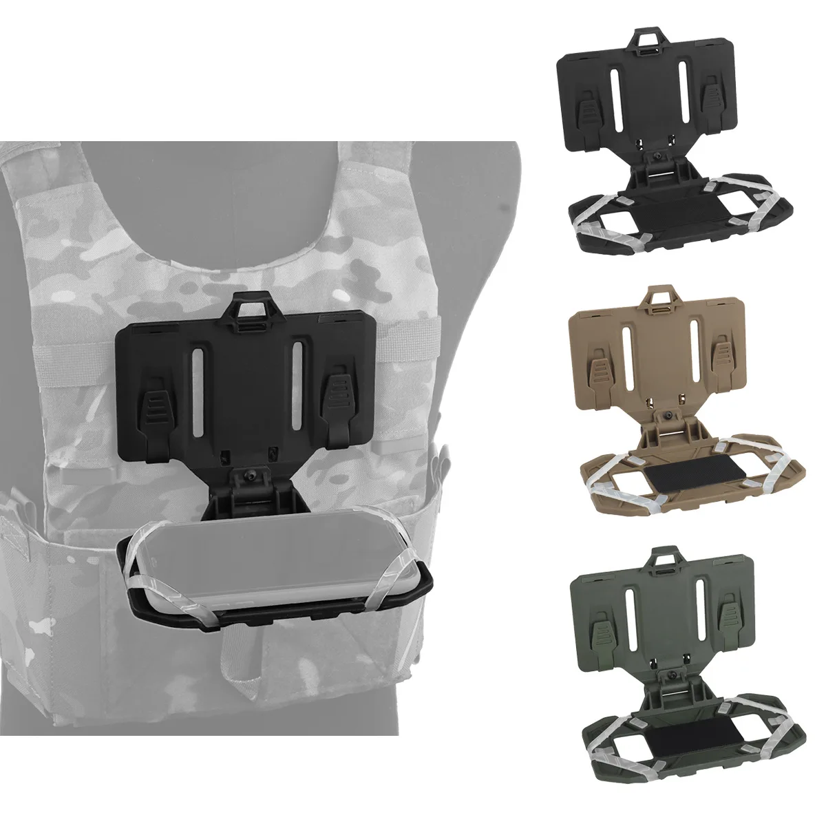 Tactical MOLLE Phone Holder, Folding Navigation Board, Cellphone Hold Gear, Airsoft Hunting Vest Accessories