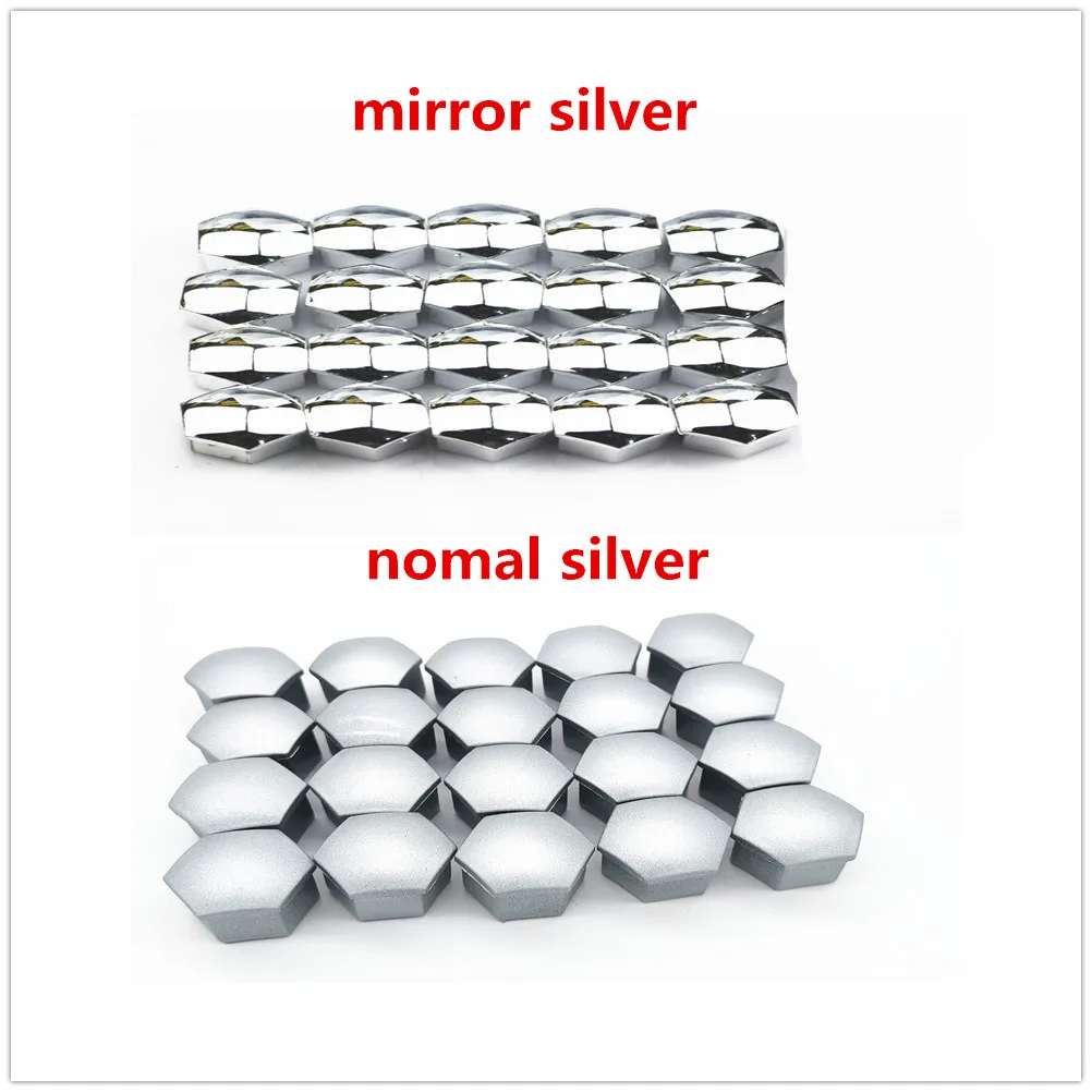 Silver Car Wheel Nut Caps Hub Screw Cover Bolt for YAMAHA Renault Trucks Dacia Citroen Kenworth Infiniti Skoda Octavia A7