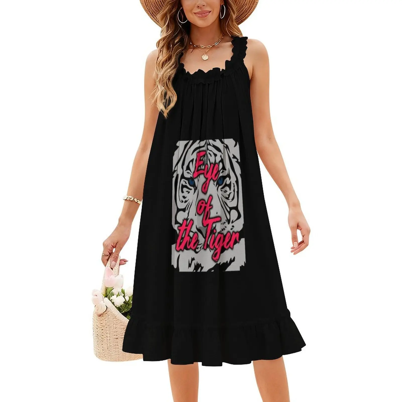 فستان حفلات نسائي من عين النمر ملابس عصرية مطبوعة للنادي للسيدات بحروف عين النمر موسيقى حضرية #4