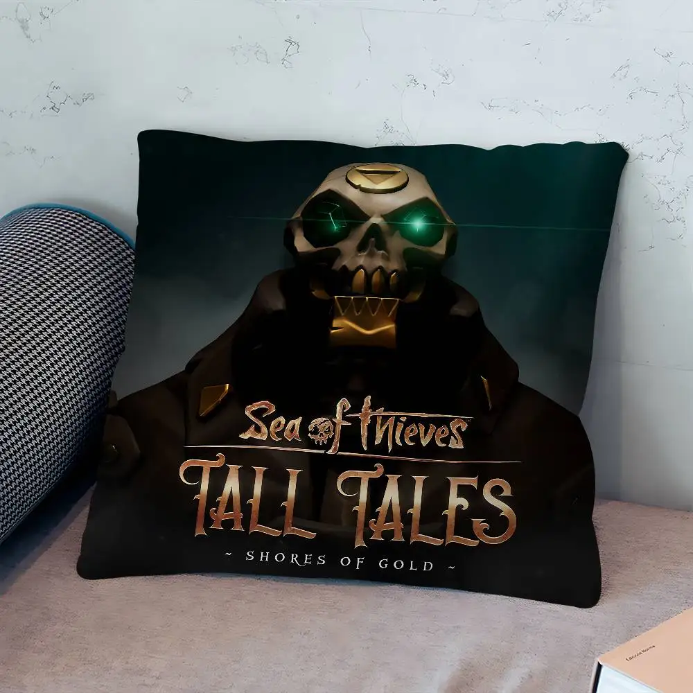 S-Sea Of T-Thieves شعار غطاء الوسادة بوصة مزرعة ديكور المنزل رمي وسادة تغطي لزينة الأريكة
