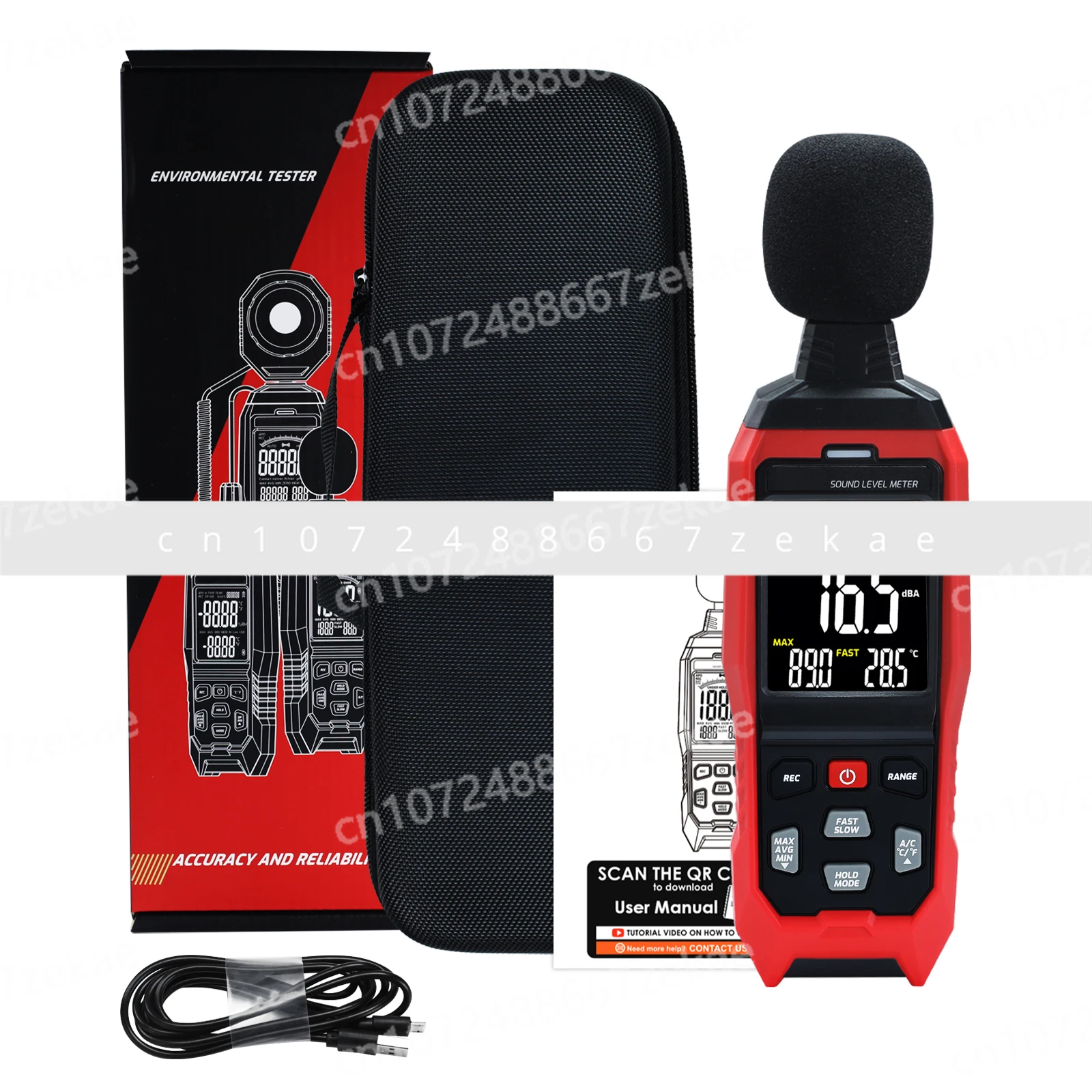 

Ручной измеритель уровня звука с записью данных A C Z, инструмент для взвешивания 30 ~ 130 дБ, домашний заводской цифровой измеритель шума