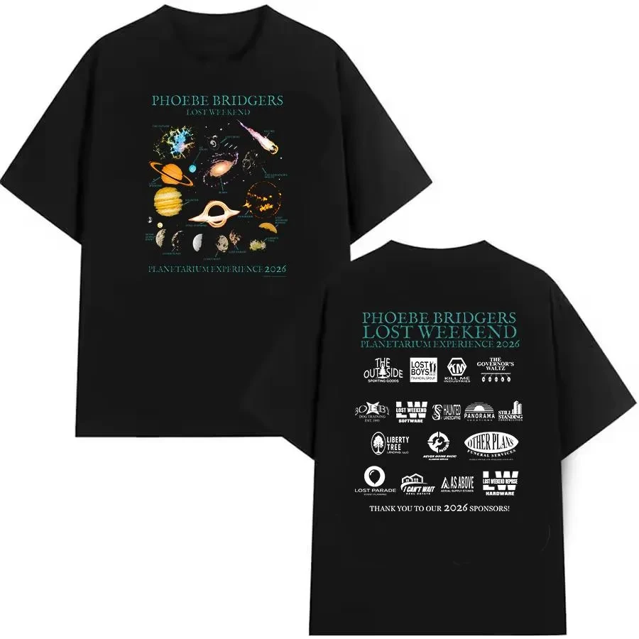 Phoebe Bridges 2026 Lost Weekend Planetarium Experience World Tour Concert T-shirt  Y2k Ins