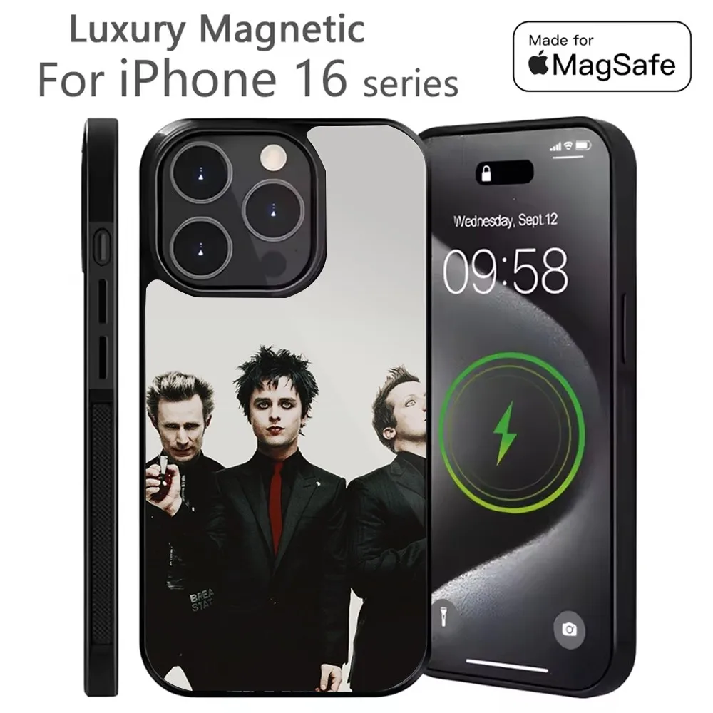 

G-Green Day Band Phone Case For iPhone 16,15,14,13,12,11,Plus,Pro,Max Mini Magsafe Magnetic Wireless Charging