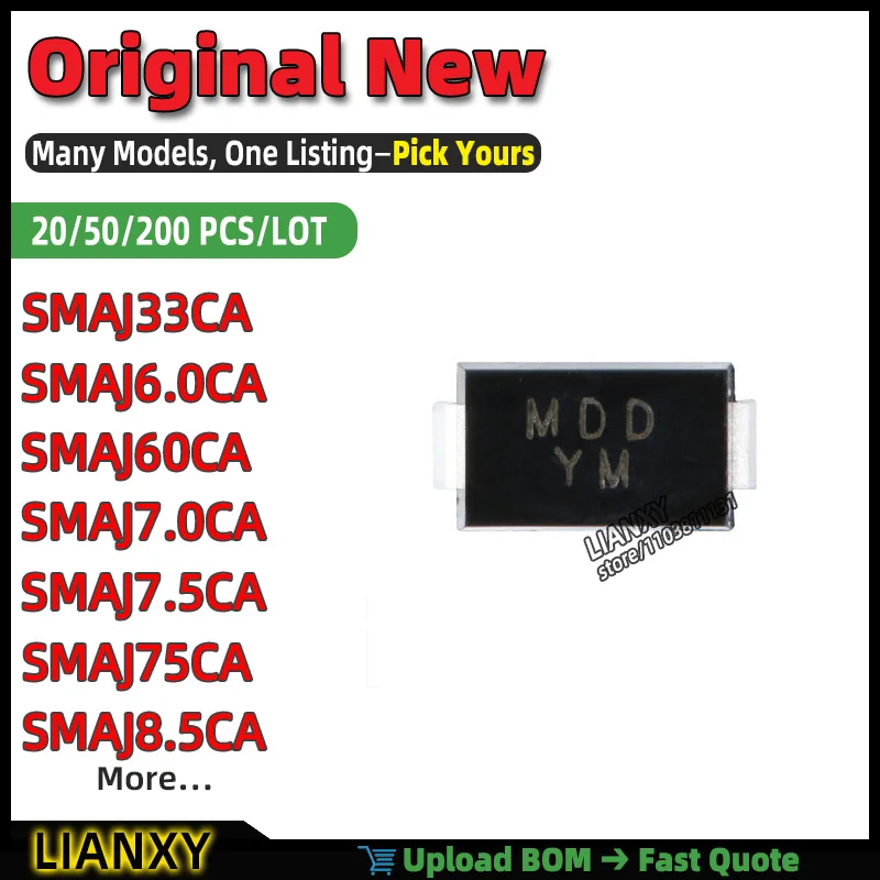 SMAJ6.0CA SMAJ33CA SMAJ60CA SMAJ7.0CA SMAJ7.5CA SMAJ75CA SMAJ8.5CA SMAJ22CA SMAJ11CA SMAJ9.0CA DO-214AC TVS DIODE New Original