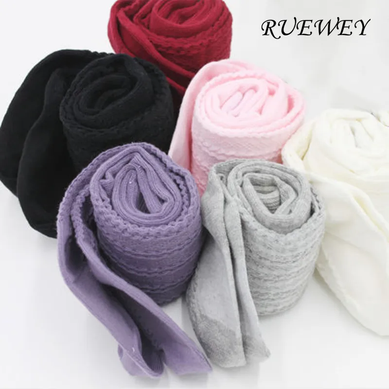 RUEWEY Baby Girl Clothes Tights Stockings Pantyhose Autumn Winter Baby Bottoms Knitted Solid Color Sock Pants Leggings