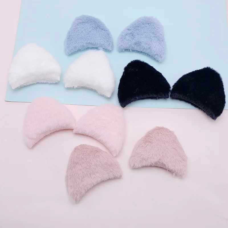 Double-Sided Rabbit Ear Padded Cloth Appliques, DIY Hat Clothes, Sewing Supplies, Headwear Decoratationg Patches, 30Pcs/ Lot