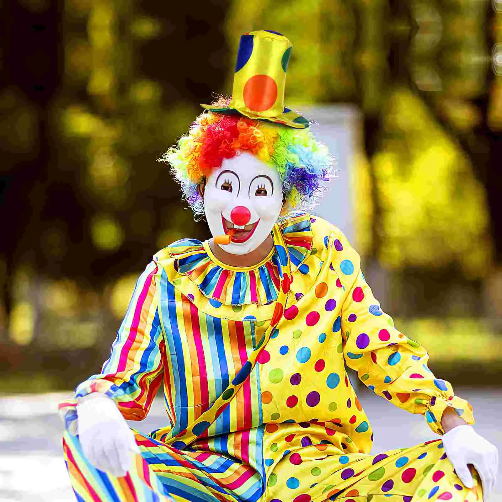 Bright Color Plush Fabric Clown Hat Headband Headband Comfortable Size Carnival Halloween Cosplay Costume Accessories