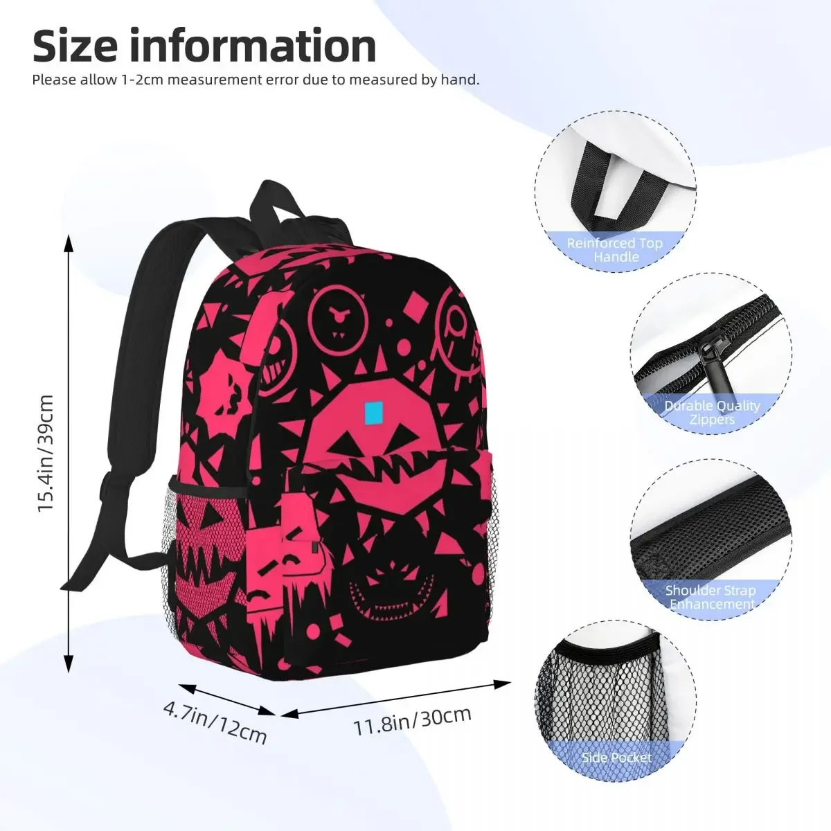 Just Shapes And Beats Backpacks Teenager Bookbag Casual Students School Bags Travel Rucksack Shoulder Bag Large Capacity