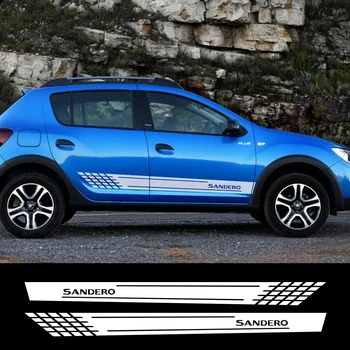 Renault Dacia Sandero Stepway R4 Xplore Techroad Streetway 컴포트 자동차 액세서리, 자동차 사이드 스티커, 비닐 필름 데칼, 2 개 