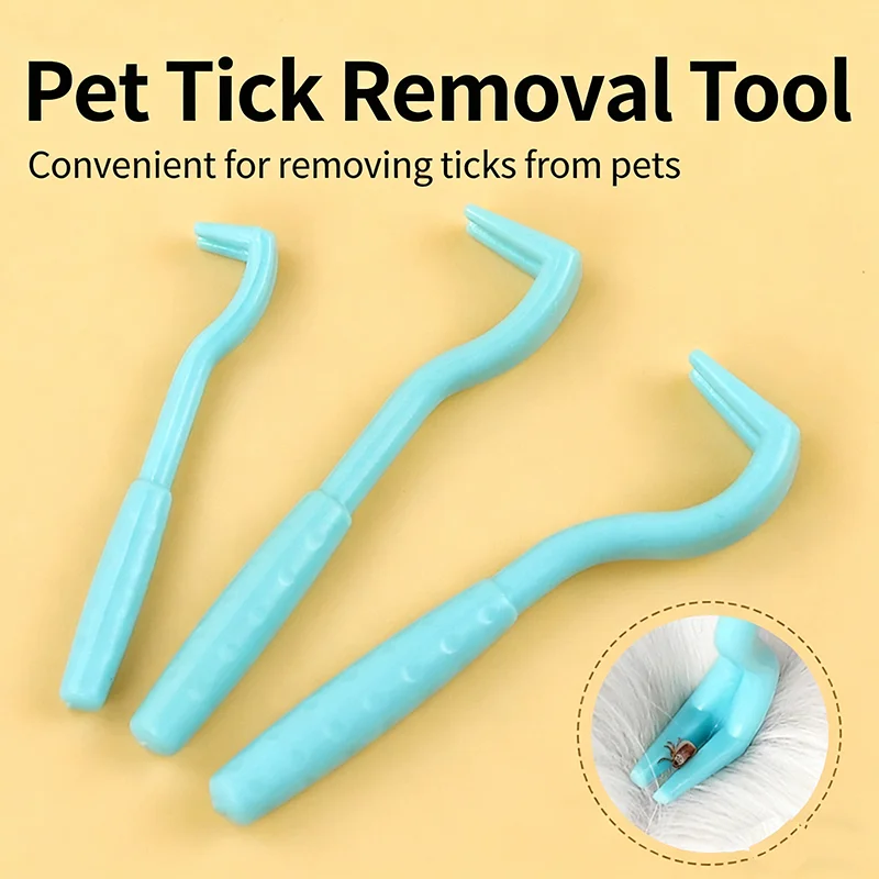 Pet Cleaning Tick Remover Hook Dog Flea Lice Catcher Tool Portable Insect Extract Tweezer Safe Parasite Removal Daily Care Suppl