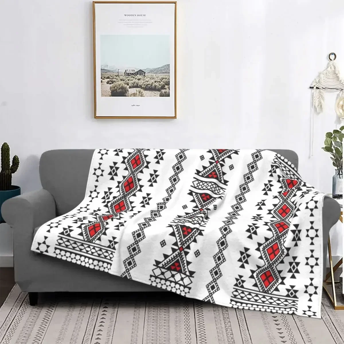 D Printed Kabyle Carpet Blankets Soft Flannel Winter Bohemia Amazigh Berber Throw for Couch Bed Home Gifts